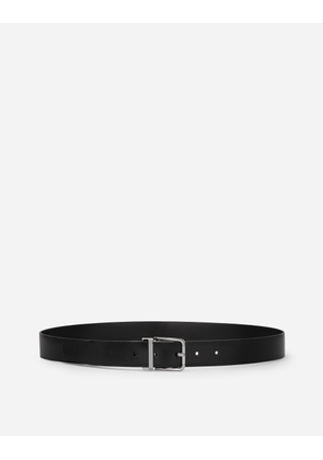 Dolce & Gabbana Brushed Calfskin Belt - Man Belts Black Leather 80