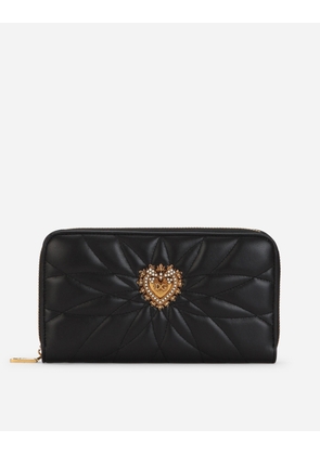 Dolce & Gabbana Zip-around Devotion Wallet - Woman Wallets And Small Leather Goods Black Leather Onesize