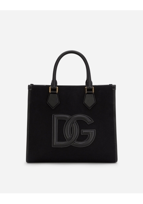 Dolce & Gabbana Canvas Shopper With Calfskin Nappa Details - Man Shoppers Black Onesize
