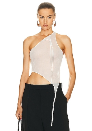 Andreadamo Transparent Knit Tank Top in Ivory - Ivory. Size M (also in ).