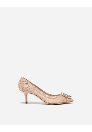 Dolce & Gabbana Lace Rainbow Pumps With Brooch Detailing - Woman Pumps And Slingback Pink Lace 38.5