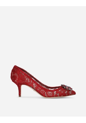 Dolce & Gabbana Lace Rainbow Pumps With Brooch Detailing - Woman Pumps And Slingback Red Lace 37