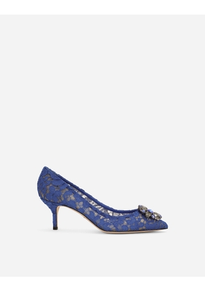 Dolce & Gabbana Lace Rainbow Pumps With Brooch Detailing - Woman Pumps And Slingback Blue Lace 36