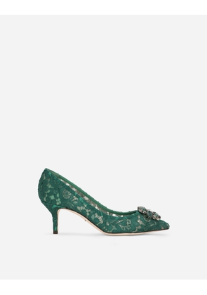 Dolce & Gabbana Lace Rainbow Pumps With Brooch Detailing - Woman Pumps And Slingback Green Lace 37