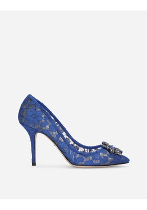 Dolce & Gabbana Lace Rainbow Pumps With Brooch Detailing - Woman Pumps And Slingback Blue Lace 39.5