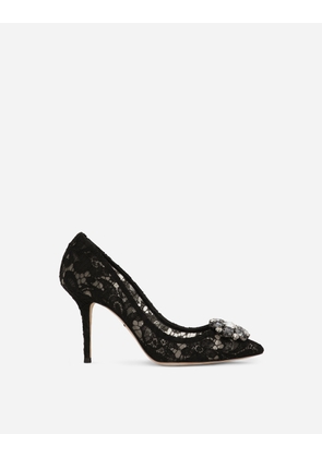 Dolce & Gabbana Lace Rainbow Pumps With Brooch Detailing - Woman Pumps And Slingback Black Lace 38