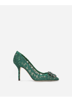 Dolce & Gabbana Lace Rainbow Pumps With Brooch Detailing - Woman Pumps And Slingback Green Lace 39