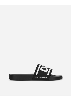 Dolce & Gabbana Rubber Beachwear Sliders With Dg Logo - Man Sandals And Slides Multi-colored Rubber 45