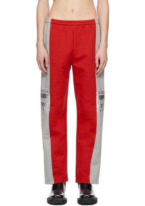 VTMNTS Red & Gray 'Extreme System' Lounge Pants