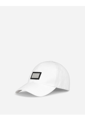 Dolce & Gabbana Cotton Baseball Cap With Branded Tag - Man Hats And Gloves White Cotton 59