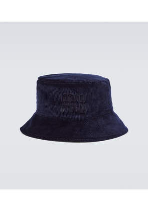 Miu Miu Logo corduroy bucket hat