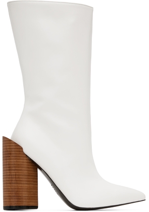 Pushbutton White Heart Boots