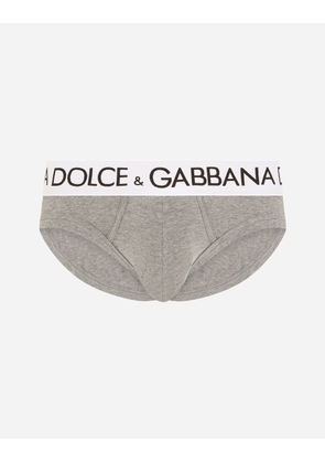 Dolce & Gabbana Mid-rise Briefs In Two-way Stretch Cotton - Man Underwear And Loungewear Gray Cotton 7