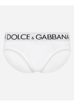 Dolce & Gabbana Mid-rise Briefs In Two-way Stretch Cotton - Man Underwear And Loungewear White Cotton 3