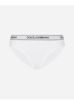 Dolce & Gabbana Jersey Briefs With Branded Elastic - Woman Underwear White 5