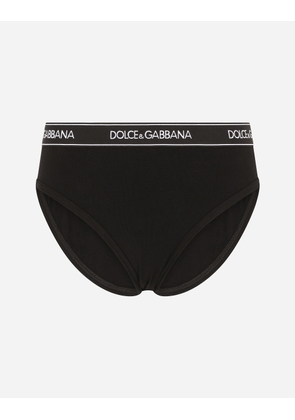 Dolce & Gabbana Jersey Briefs With Branded Elastic - Woman Underwear Black 3