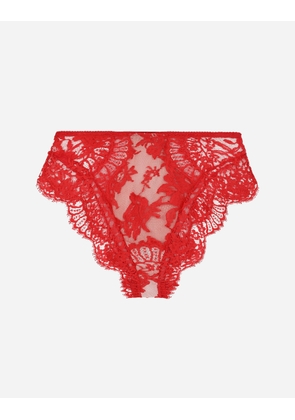 Dolce & Gabbana High-waisted Lace Briefs - Woman Underwear Red 1