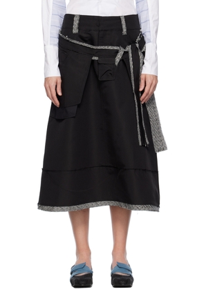 Paula Canovas Del Vas Black Floating Pocket Midi Skirt