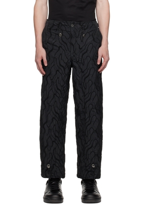 Emporio Armani Black Embroidered Trousers