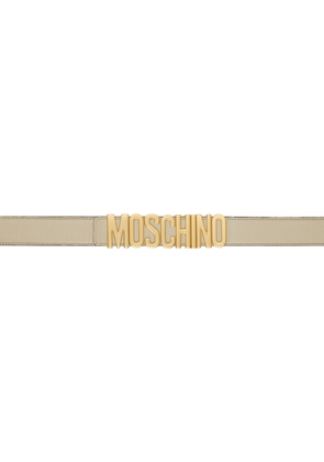 Moschino Beige Logo Belt