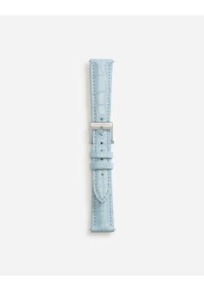 Dolce & Gabbana Alligator Strap With Buckle And Hook In Steel - Woman Watches&straps Light Blue Onesize