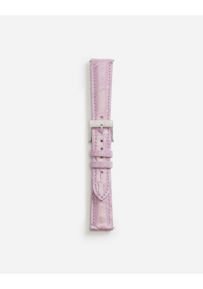 Dolce & Gabbana Alligator Strap With Buckle And Hook In Steel - Woman Watches&straps Mauve Onesize