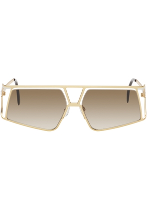 Filippa K Gold & White Angled Aviator Sunglasses