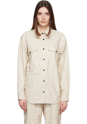 Isabel Marant Etoile Off-White Berny Faux-Leather Shirt