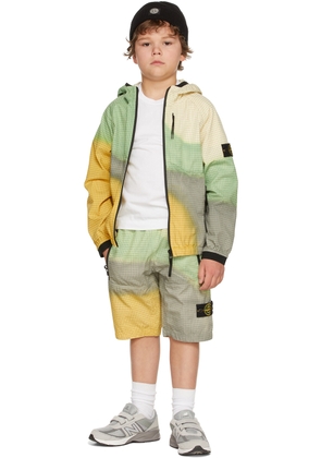 Stone Island Junior Kids Yellow & Green Airbrush Jacket