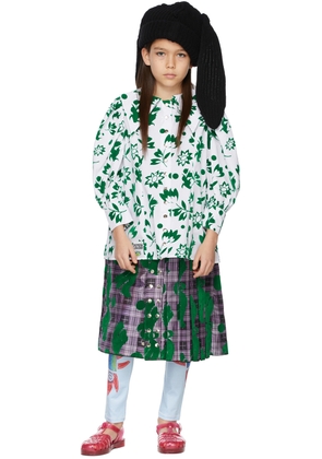 Chopova Lowena Kids Purple & Green Kilt Dress