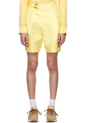 KANGHYUK Yellow Pleated Shorts