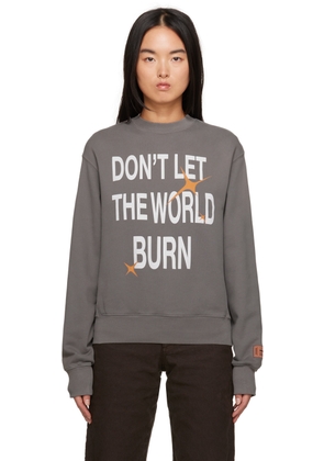Heron Preston Gray Burn Sweatshirt