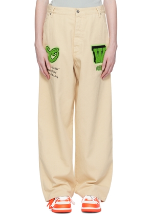 Off-White Beige Patch Jeans