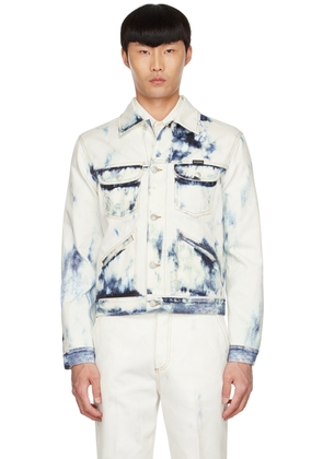 Alexander McQueen White Blue Sky Denim Jacket