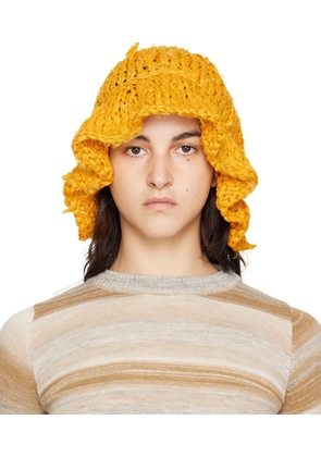 AIREI Yellow Distressed Bucket Hat