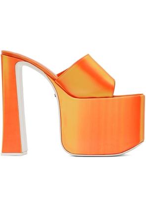 GCDS Orange Holographics Heeled Sandals