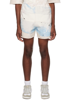Liberal Youth Ministry Blue & Beige Distressed Shorts