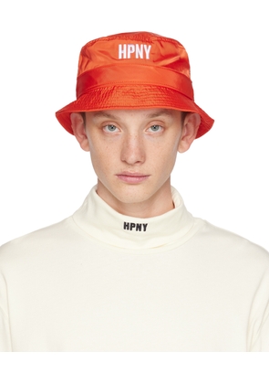 Heron Preston Orange 'HPNY' Bucket Hat
