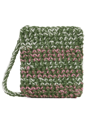 Nicholas Daley Pink & Green Crochet Pouch