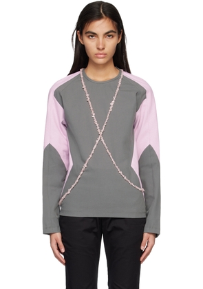 STRONGTHE SSENSE Exclusive Gray & Pink Long Sleeve T-Shirt
