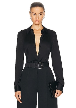 Helmut Lang Fluid Button Up Top in Black - Black. Size M (also in XS).