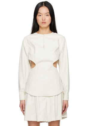 ISSEY MIYAKE Off-White Figure Faux-Leather Shirt
