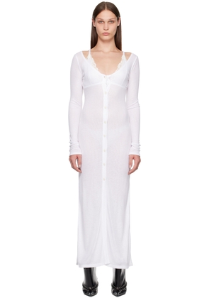 VAILLANT White Cardigan Midi Dress