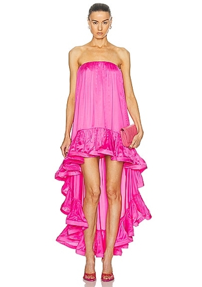 HEMANT AND NANDITA Yuri High Low Long Dress in Pink - Pink. Size L (also in M, S, XS).