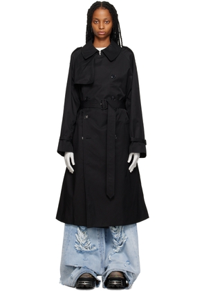 VETEMENTS Black Double-Breasted Trench Coat