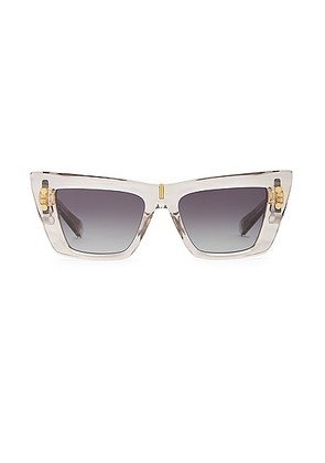 BALMAIN B-eye Sunglasses in Grey & Gold - Grey. Size all.