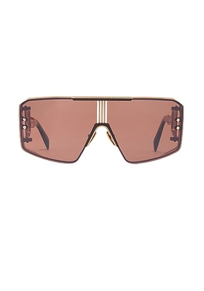 BALMAIN Le Masque Sunglasses in Rose & Brown - Rose. Size all.
