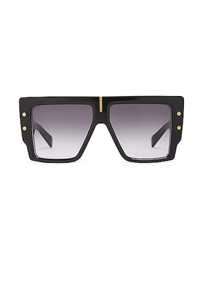 BALMAIN B-grand Sunglasses in Black & Gold - Black. Size all.