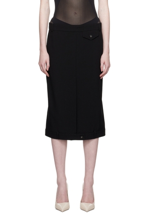 Sportmax Black Mirror-Image Midi Skirt