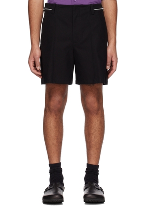 Solid Homme Black Zip Tab Shorts